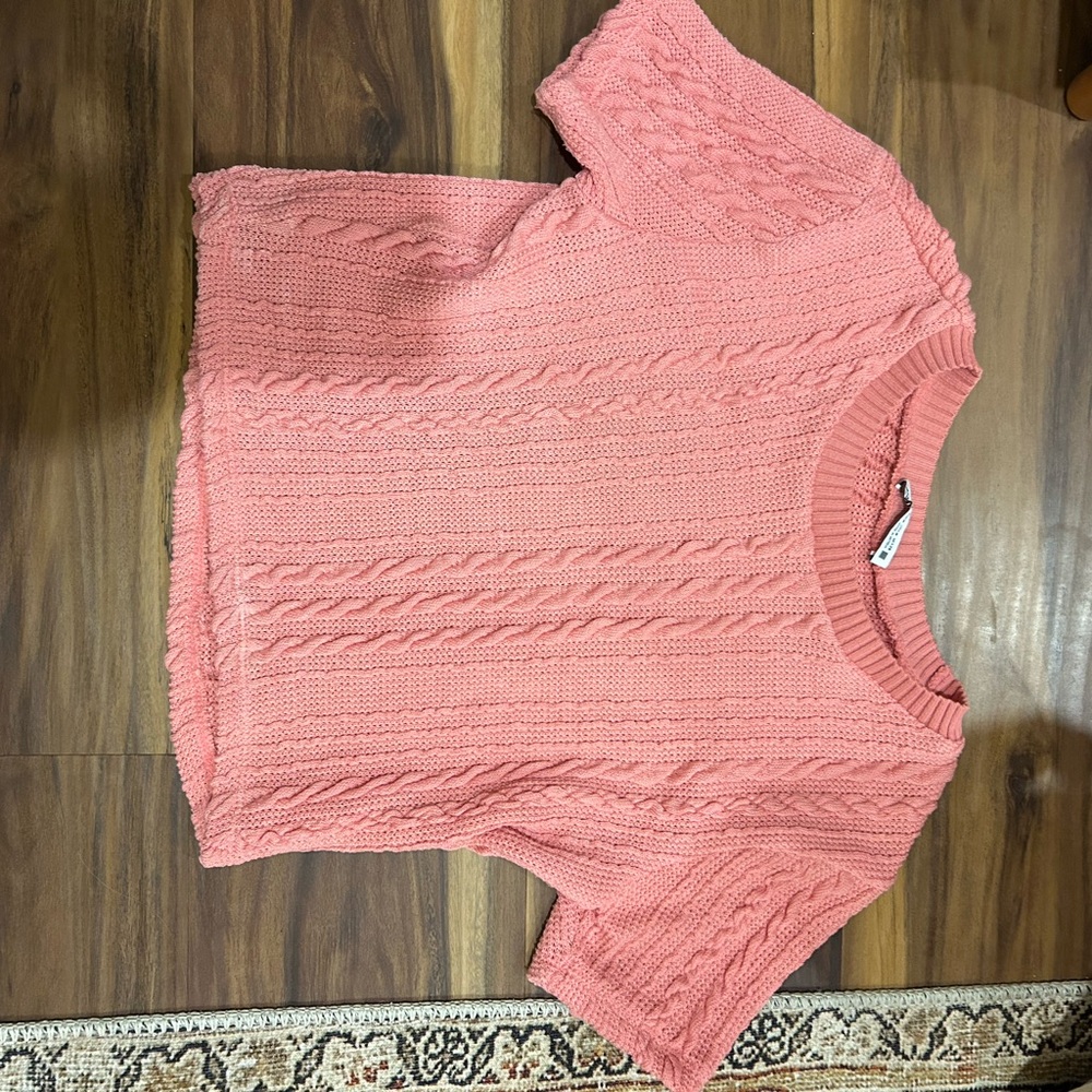 Zara Coral Cable Knit Sweater